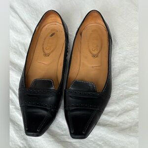 Tod’s Black Leather Women's Loafers